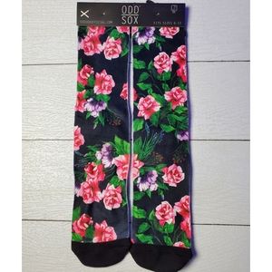ODD SOX FLORAL KNIT CREW SOCKS